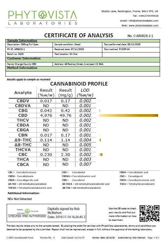 Orange County CBD 3000mg 30ml MCT Oil - Organic Coconut Oil